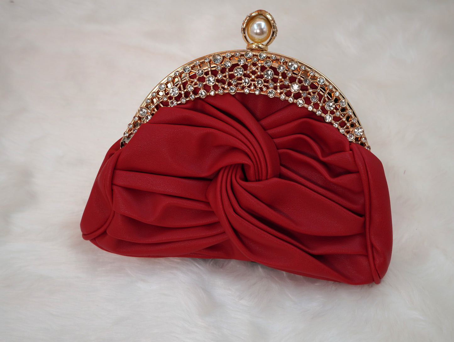 Elegant Pleated Satin Clutch Bag