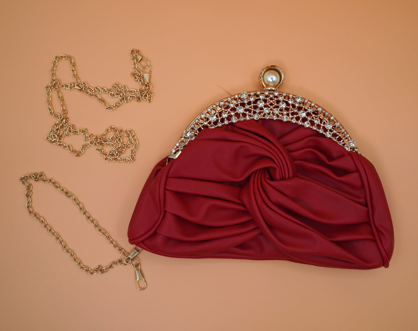 Elegant Pleated Satin Clutch Bag