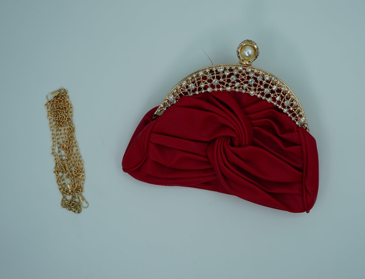 Elegant Pleated Satin Clutch Bag