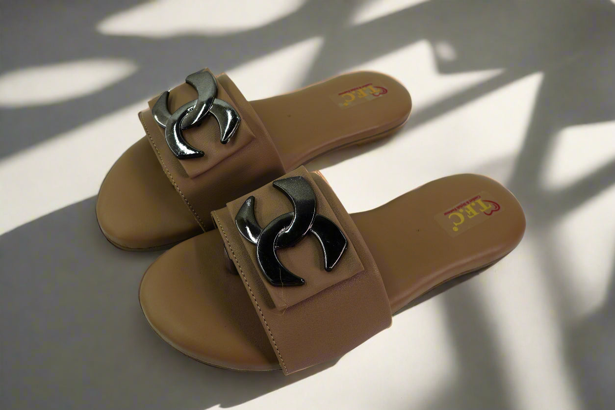 Vintage Tan Slides