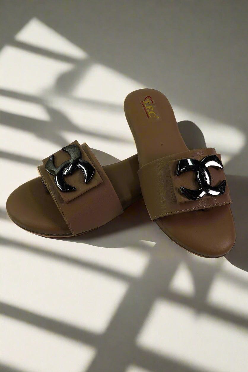 Vintage Tan Slides
