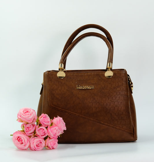 Rose Brown Croco women's handbag