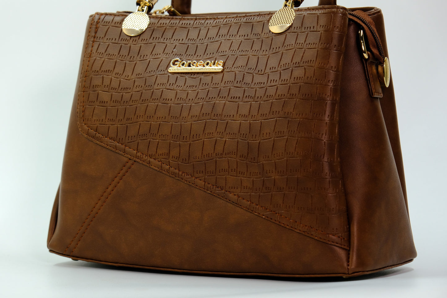 Rose Brown Croco women's handbag
