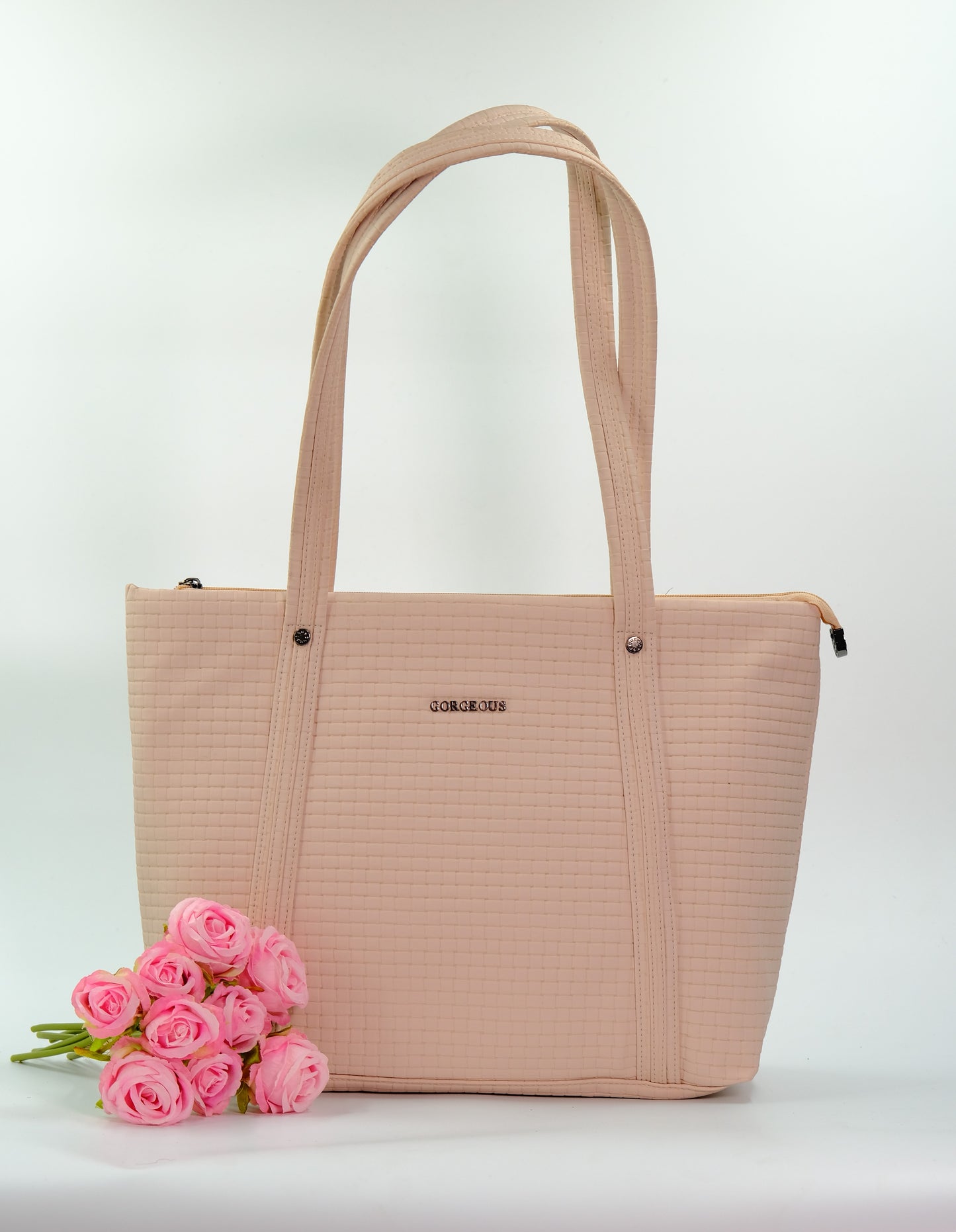 Bribe pink solid tote