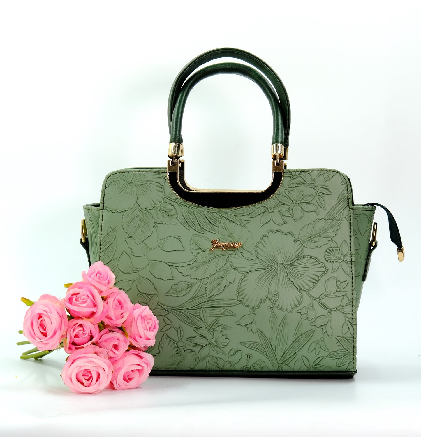 Pistachio Green women's textured handbag