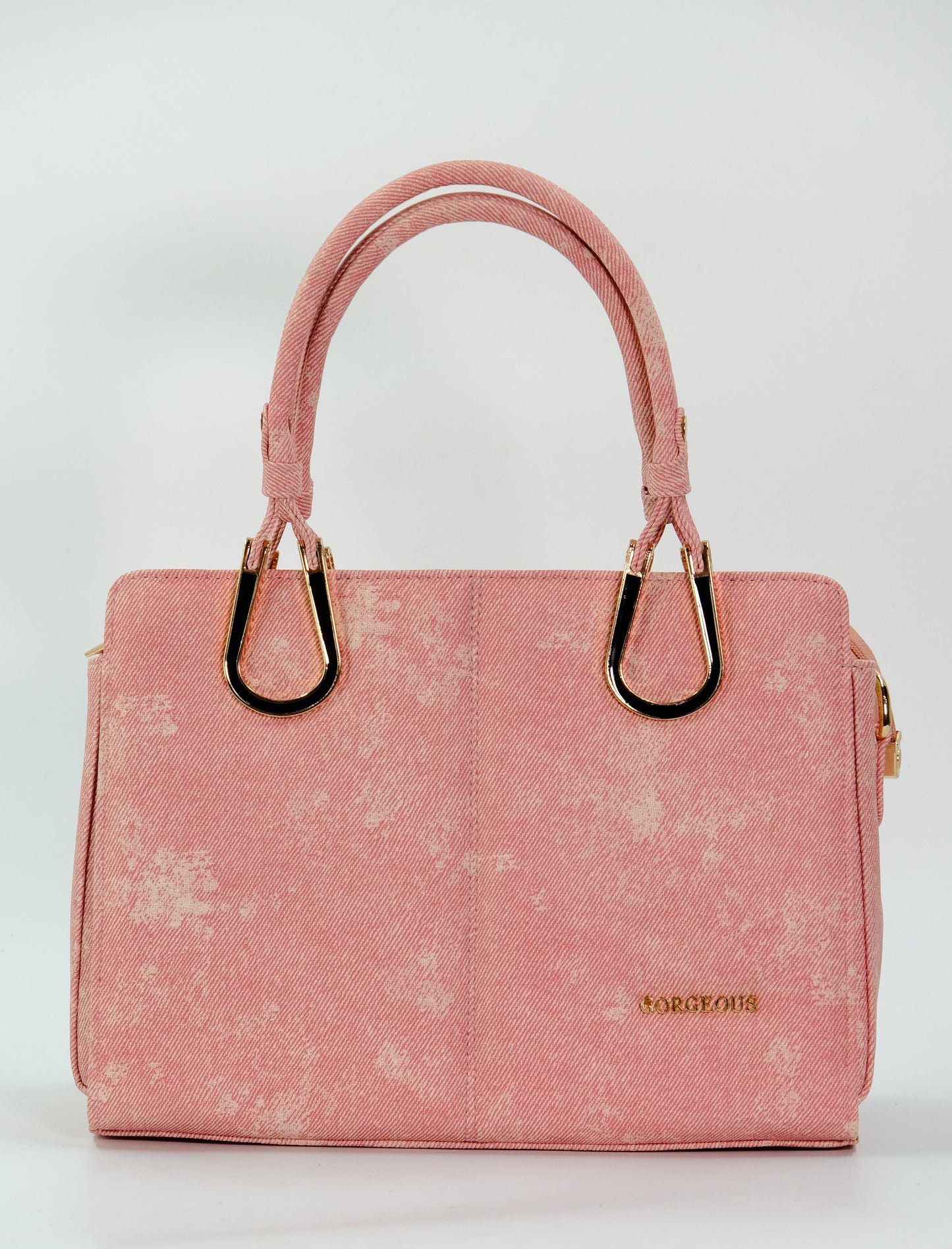 Soft Pink Faux Suede Handbag