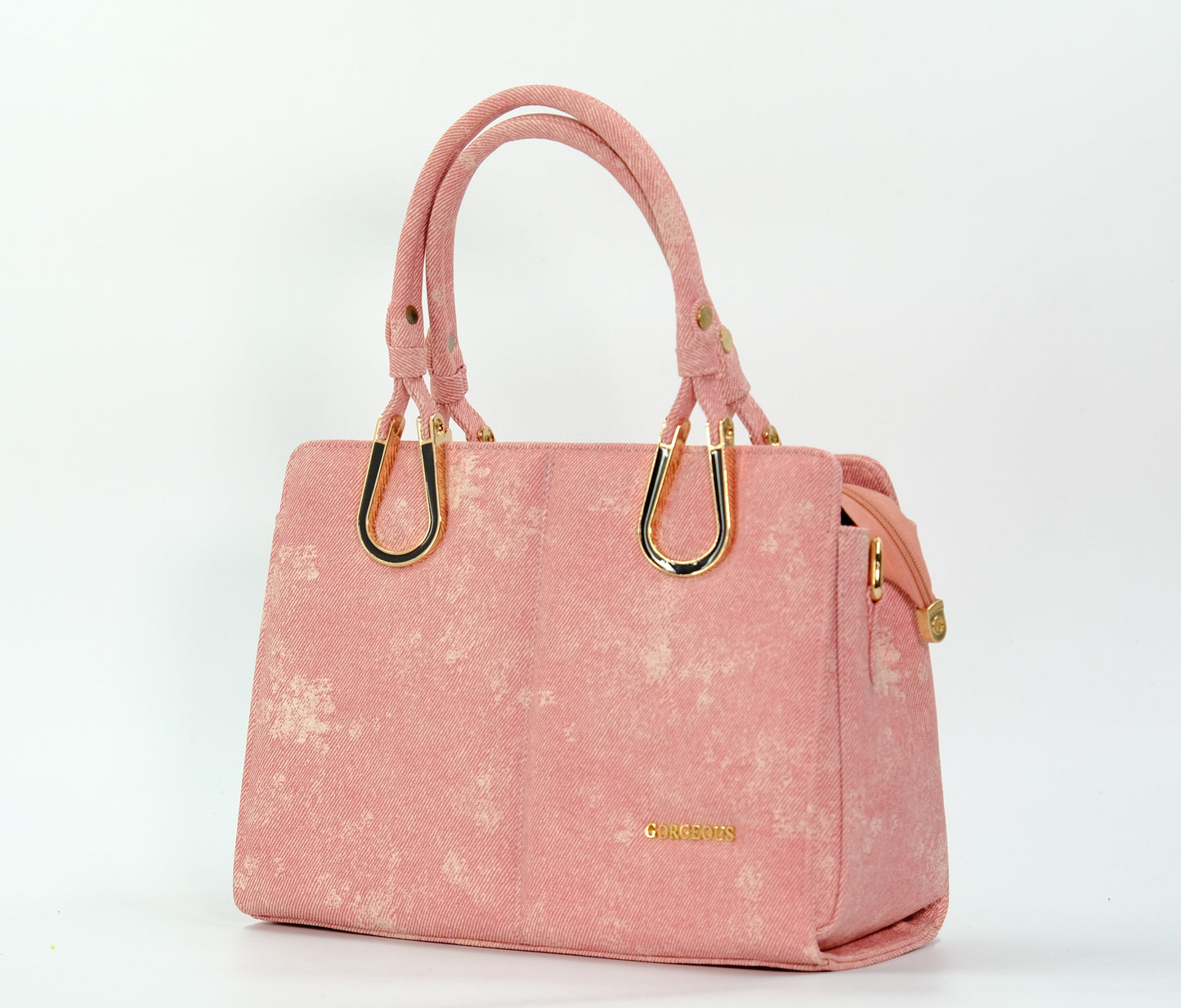 Soft Pink Faux Suede Handbag
