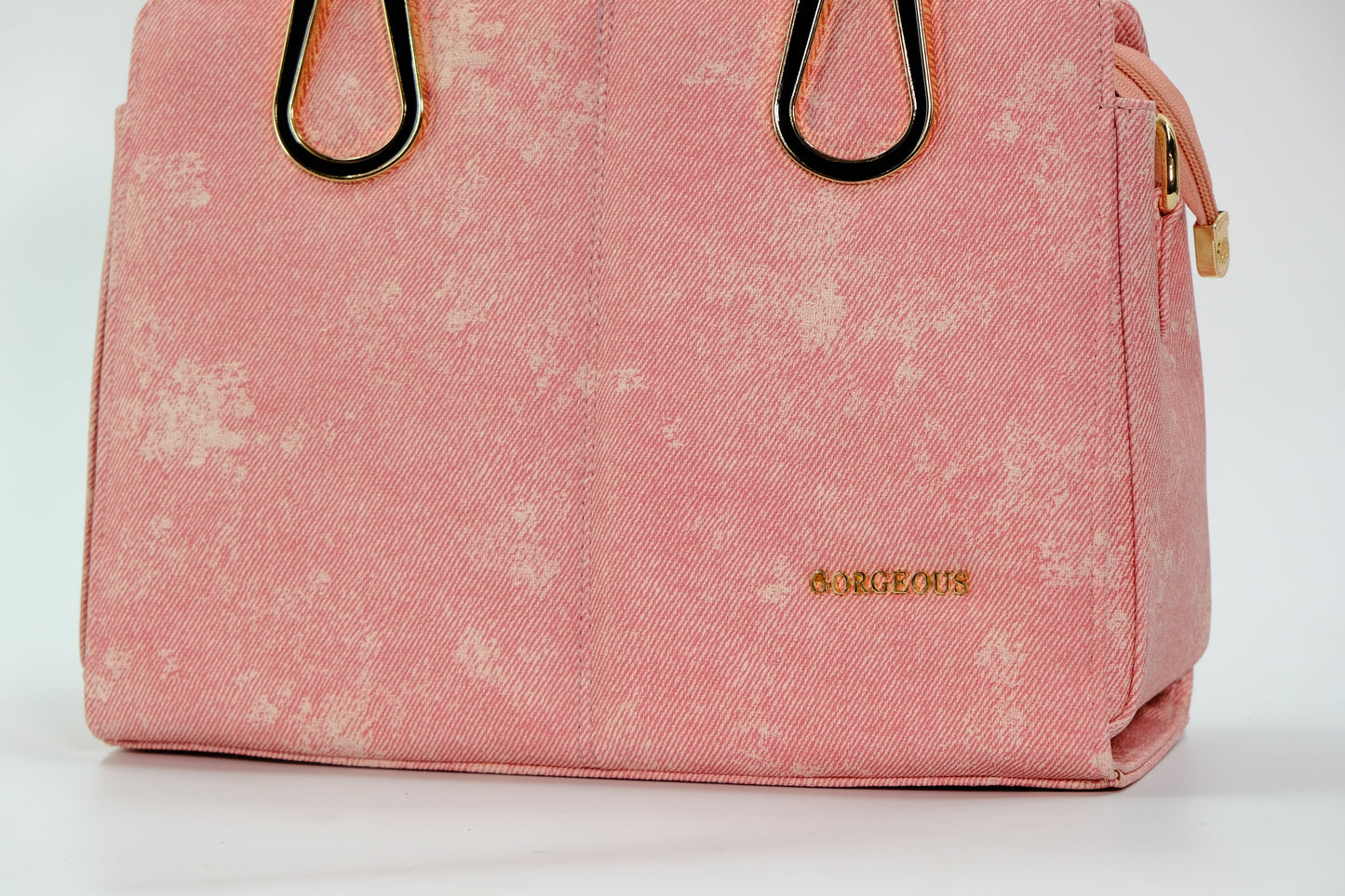 Soft Pink Faux Suede Handbag