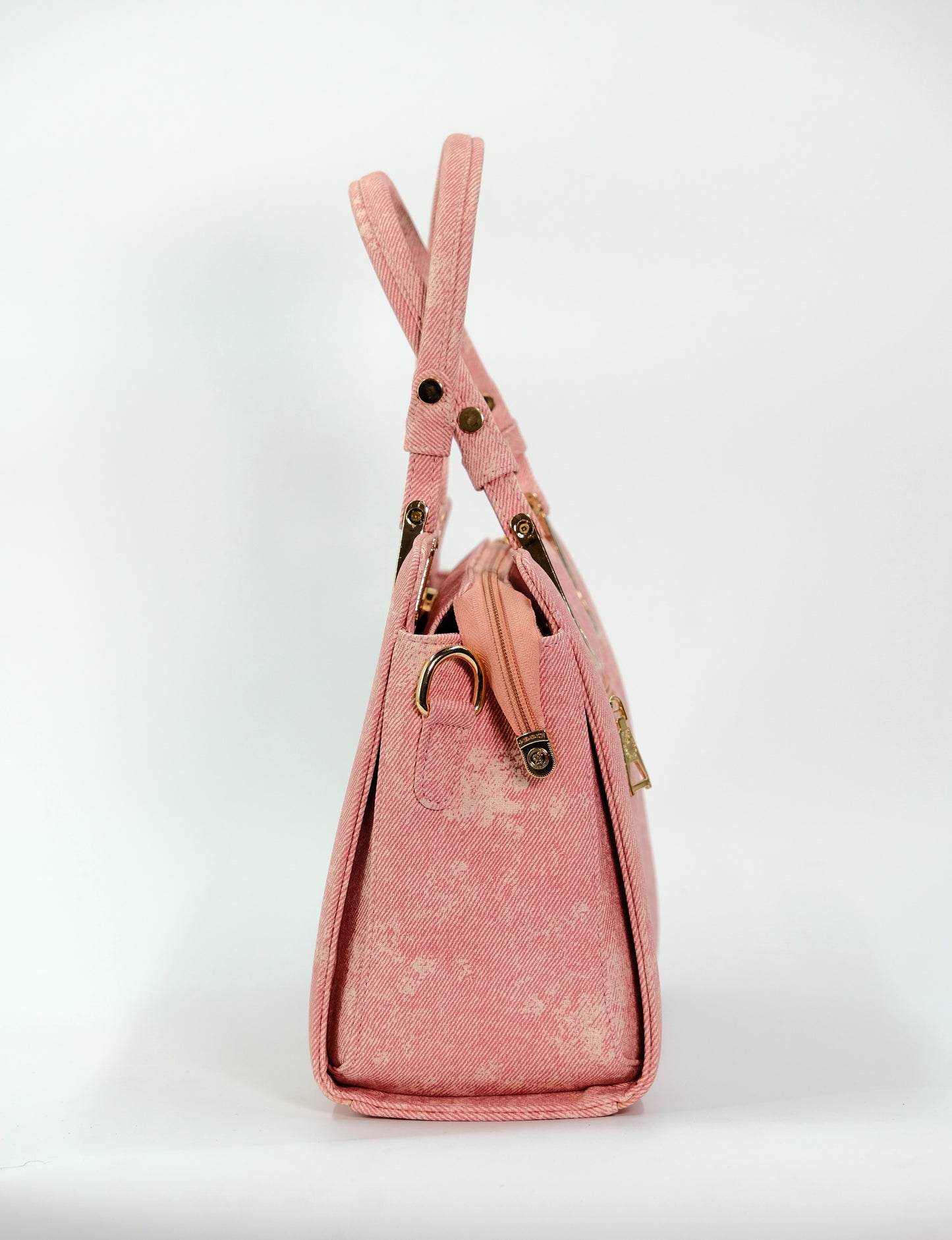 Soft Pink Faux Suede Handbag